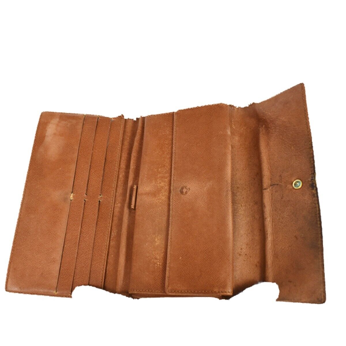 LOUIS VUITTON 2 Set Bifold Trifold Wallet Purse Monogram Leather Brown 01YA947