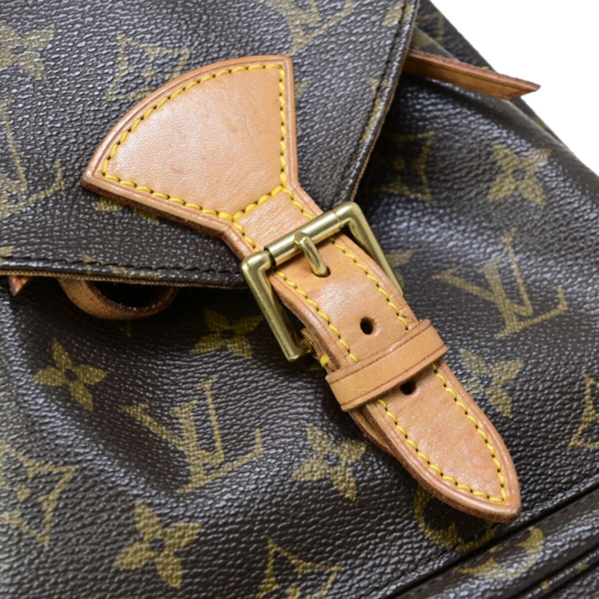 LOUIS VUITTON Montsouris MM Backpack Bag Monogram Leather Brown M51136 13EB360