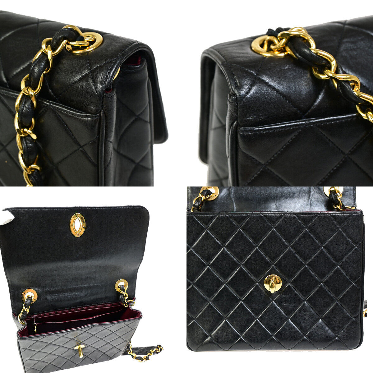 CHANEL CC Logo Matelasse 25 Chain Shoulder Bag Leather Black GHW France 705RJ883