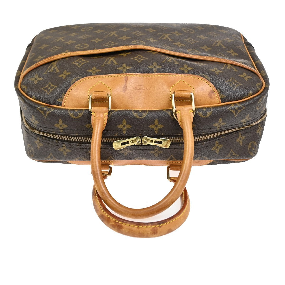 LOUIS VUITTON LV Logo Deauville Hand Bag Monogram Leather Brown M47270  80CA922
