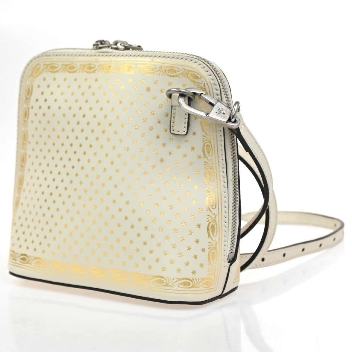 GUCCI Logo SEGA GUCCY Crossbody Mini Shoulder Bag Leather White Italy 73KC839