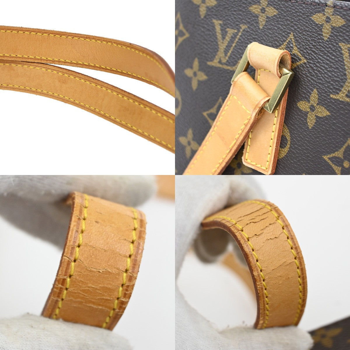 LOUIS VUITTON Logo Luco Shoulder Tote Bag Monogram Leather Brown M51155 77CA904