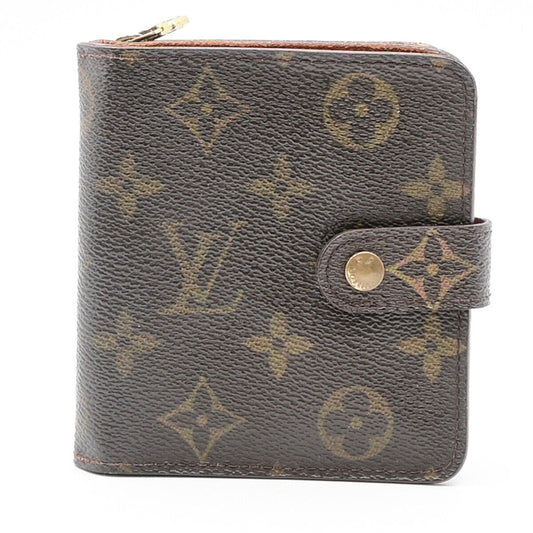 LOUIS VUITTON Compact Zip Bifold Wallet Monogram Leather Brown M61667 08YE810