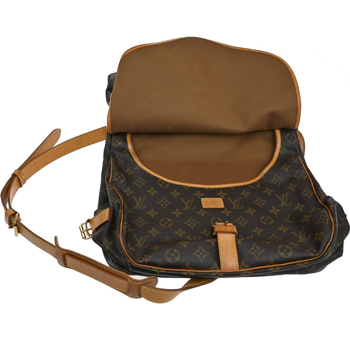 LOUIS VUITTON Saumur 35 Shoulder Bag Monogram Leather BN France M42254 12MA007