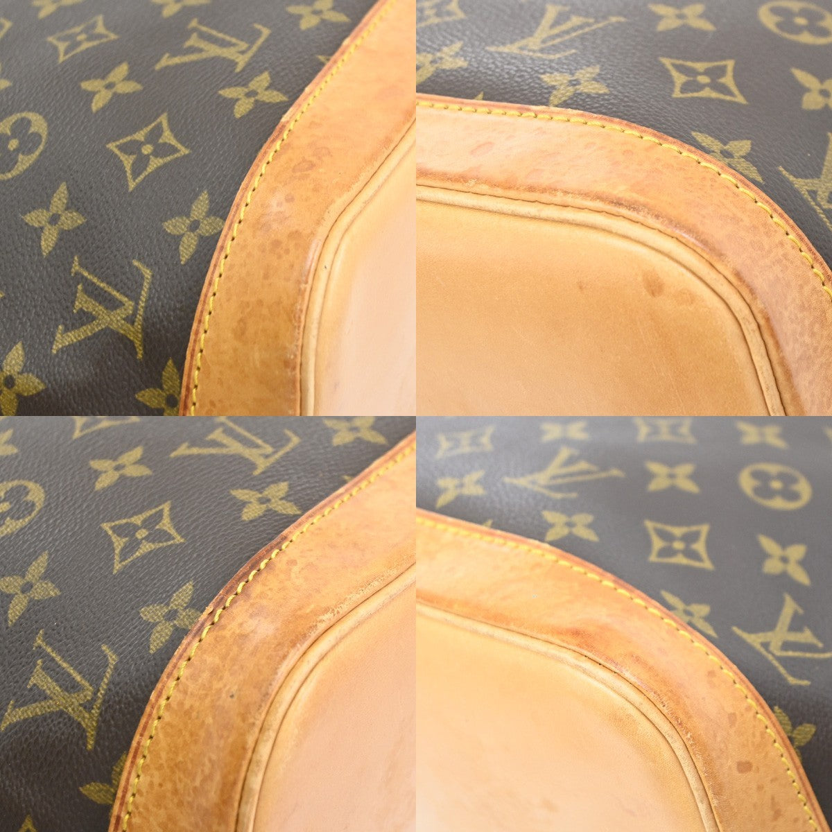 LOUIS VUITTON LV Logo Alma Hand Bag Monogram Leather Brown France M51130 85PA106