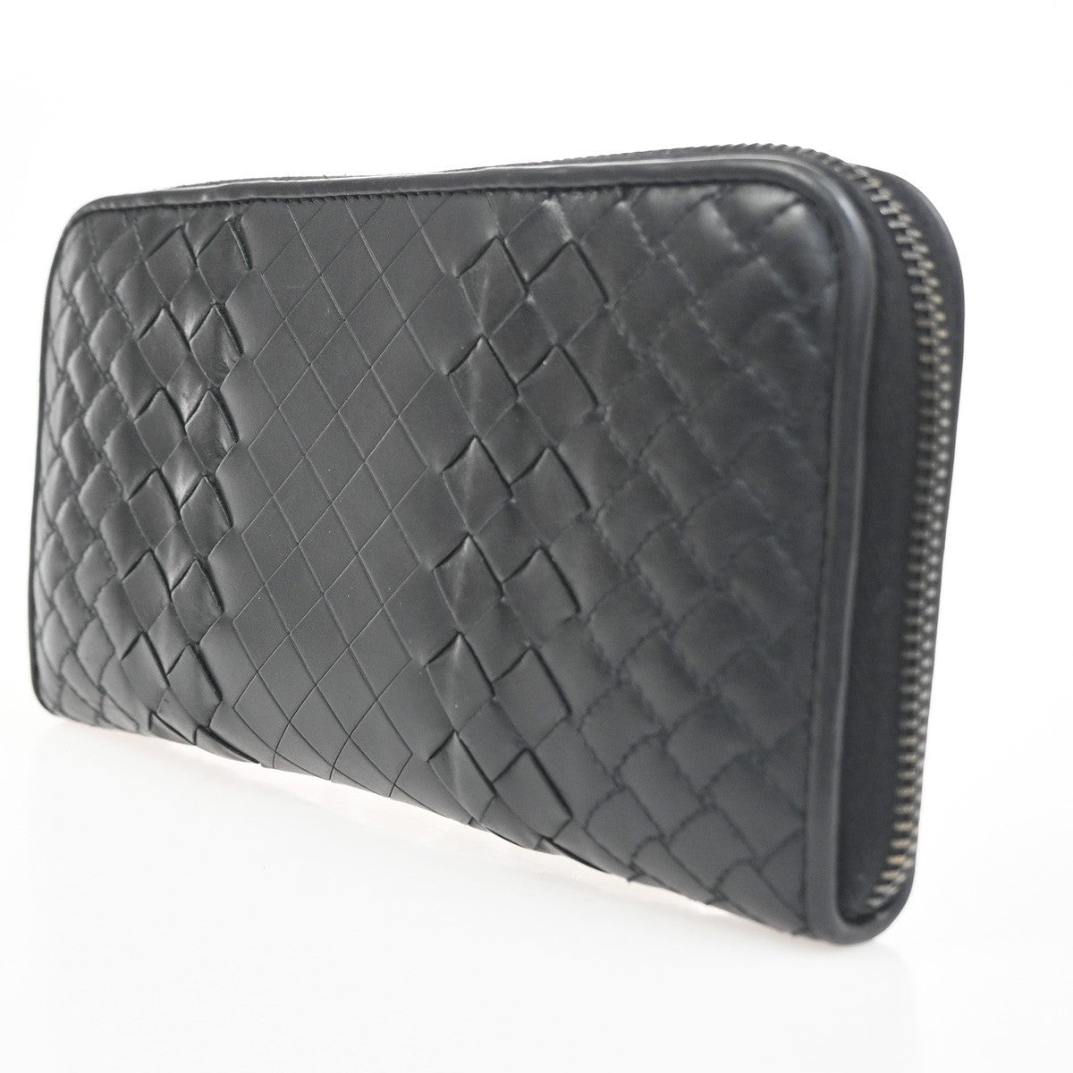 BOTTEGA VENETA Intrecciato Zipper Long Wallet Leather Brown Italy 65KD095