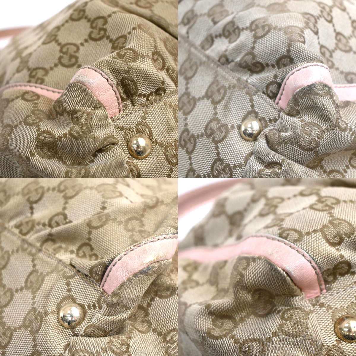 GUCCI GG Pattern Abbey D-ring Shoulder Bag Canvas Leather Brown Italy 69CA515