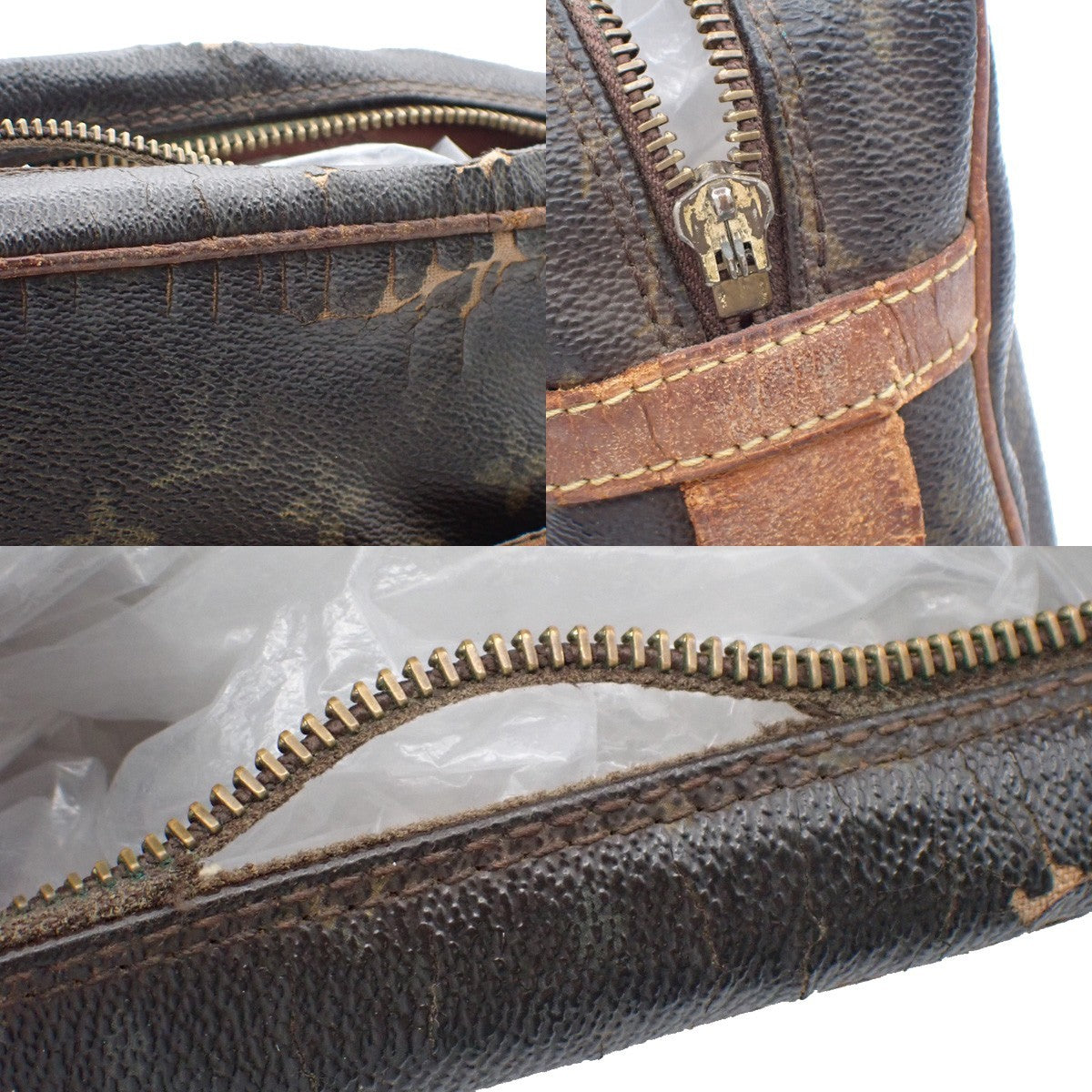 LOUIS VUITTON Compiegne 28 Clutch Hand Bag Monogram Leather Brown M51845 08KC322