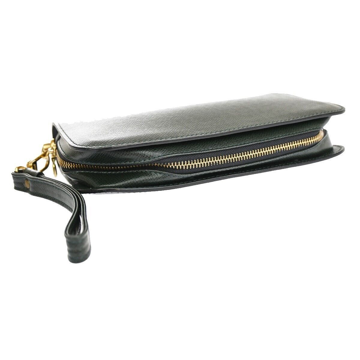 LOUIS VUITTON LV Logo BAIKAL Clutch Hand Bag Taiga Leather Epicea M30184 63FA407