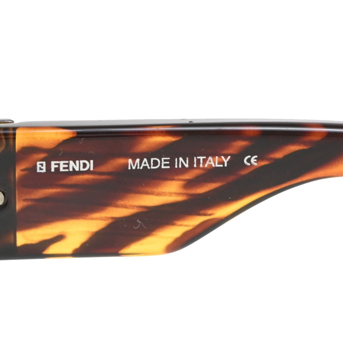 FENDI FF Logo Sunglasses Eye Wear Plastic Metal Brown Italy SL7131 07CA890