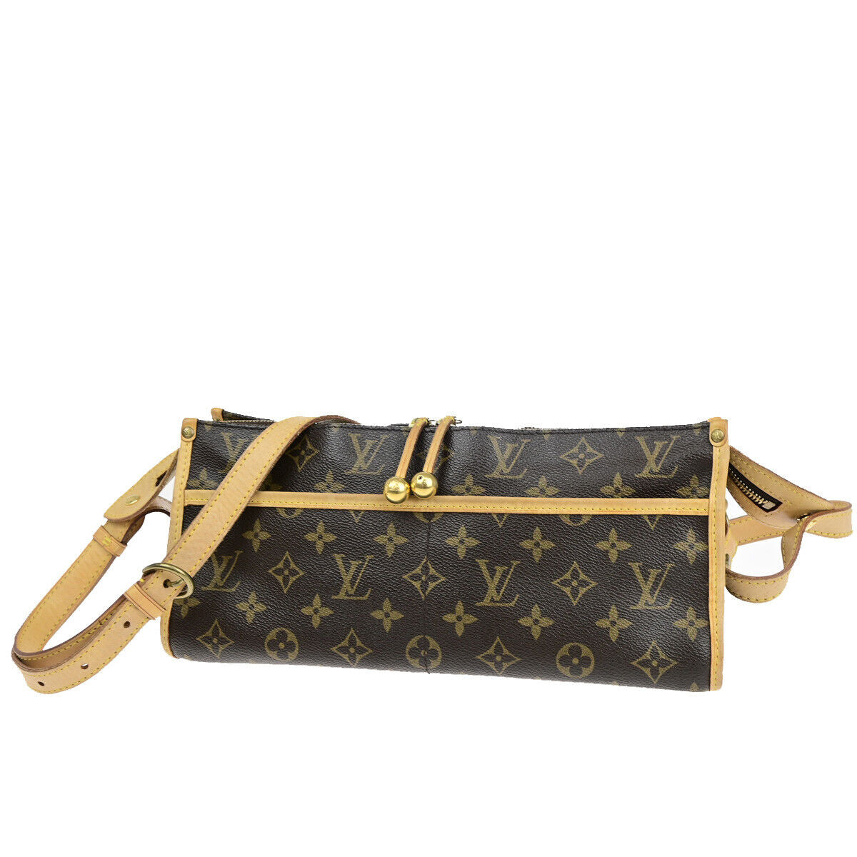 LOUIS VUITTON Popincourt Haut Shoulder Bag Monogram Leather Brown M40007 12SJ212