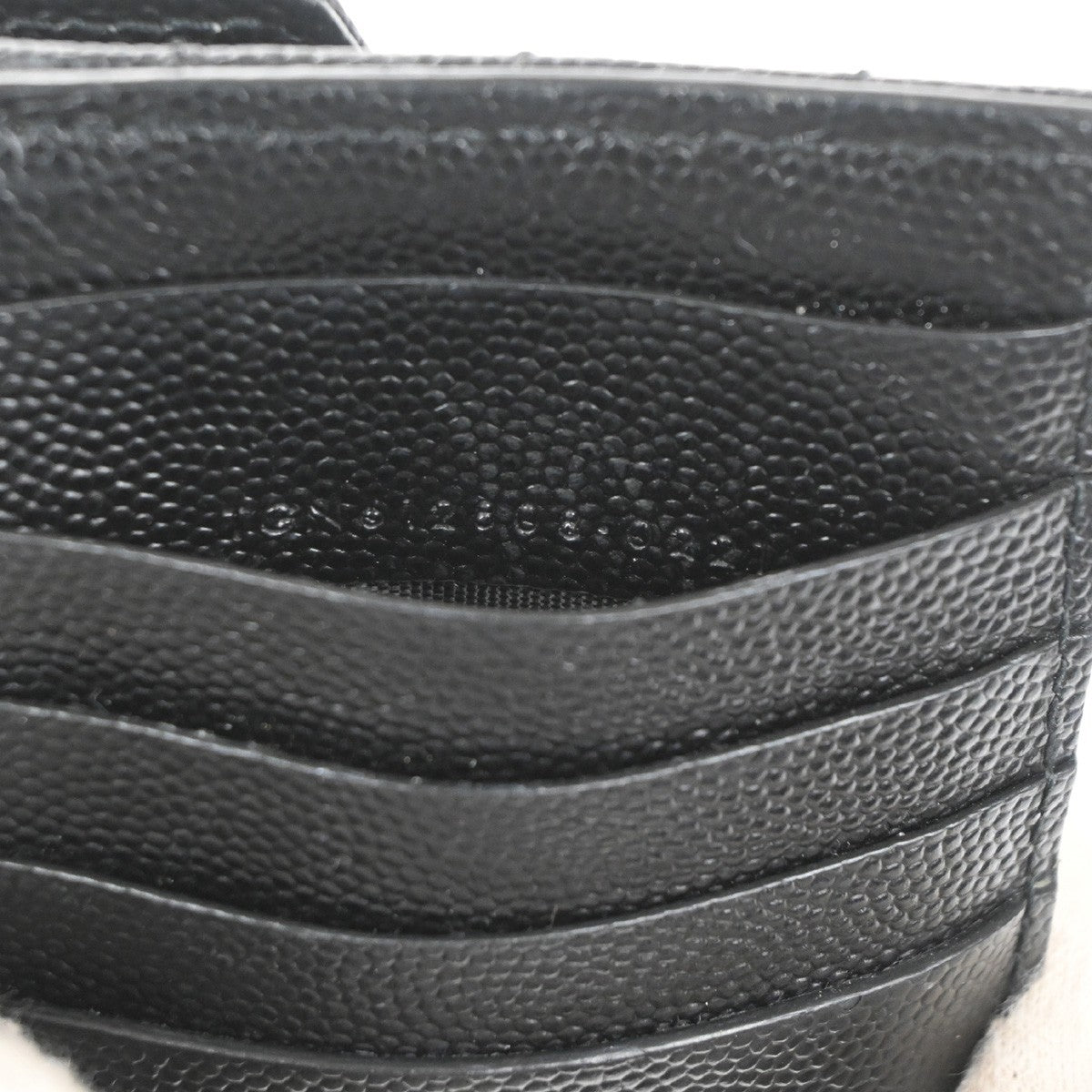 SAINT LAURENT YSL Logo Frap Card Coin Case Quilted Leather Black 612808 87KB982