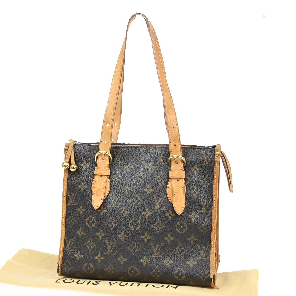 LOUIS VUITTON Popincourt Haut Shoulder Bag Monogram Leather Brown M40007 32YJ096