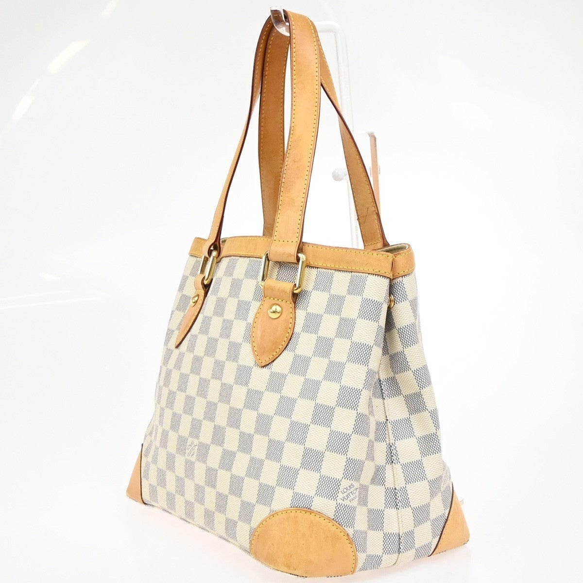 LOUIS VUITTON Hampstead PM Shoulder Bag Damier Azur Leather White N51207 18PA107