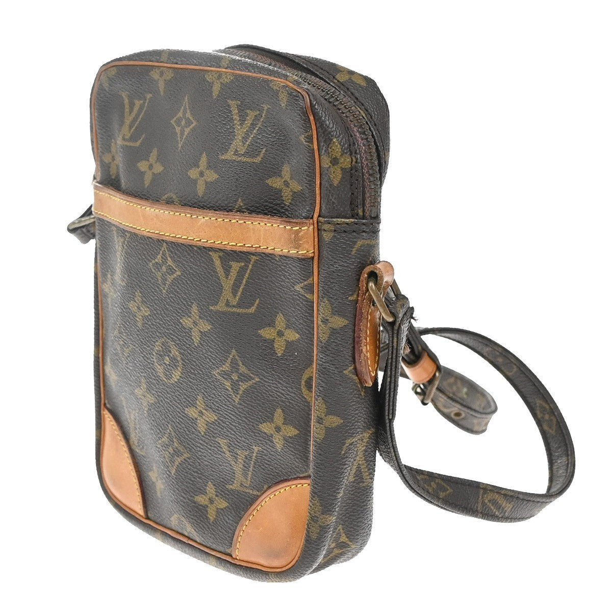LOUIS VUITTON Danube Shoulder Bag Monogram Leather Brown France M45266 34KP005