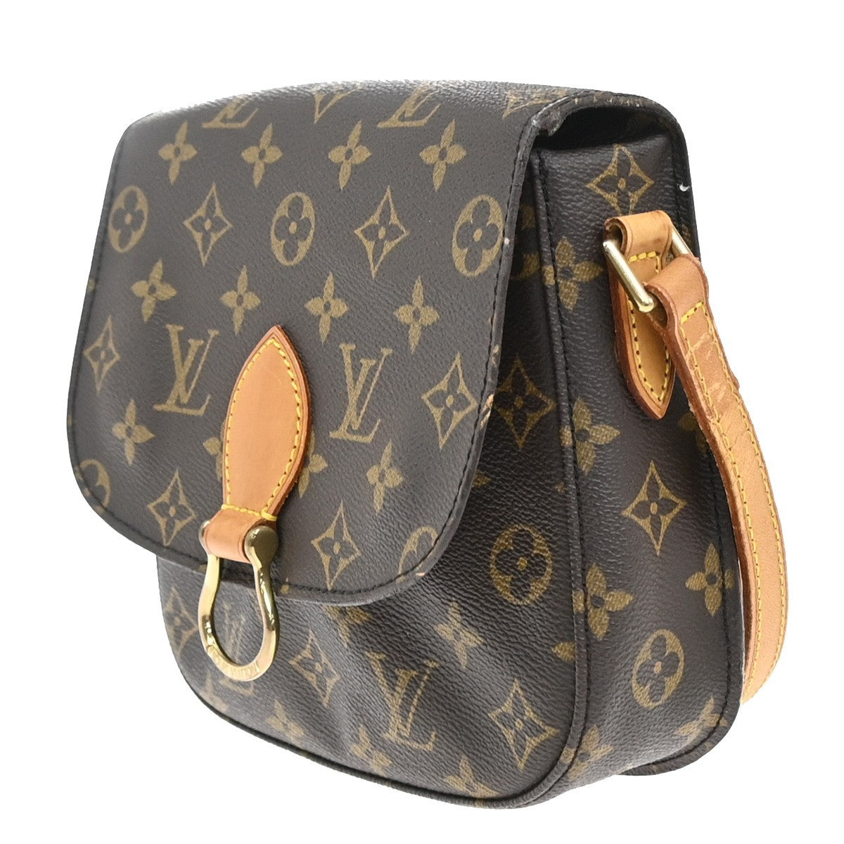 LOUIS VUITTON Saint Cloud MM Shoulder Bag Monogram Leather Brown M51243 80EF865