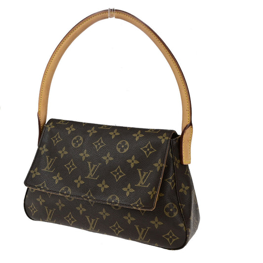 LOUIS VUITTON Mini Looping Hand Bag Monogram Leather Brown France M51147 10YG304