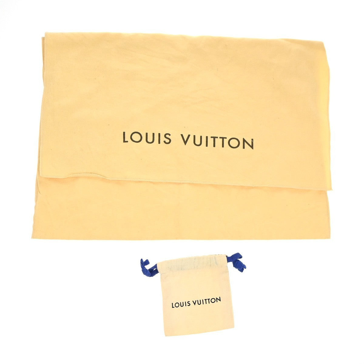LOUIS VUITTON Logo 20 Set Drawstring Dust Bag Canvas Cotton Beige Brown 63EG383