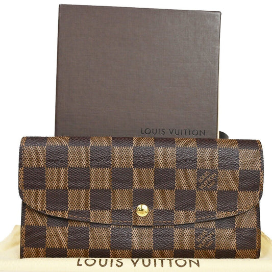 LOUIS VUITTON Portefeuille Emilie Long Bifold Wallet Damier Brown N63019 31RJ271