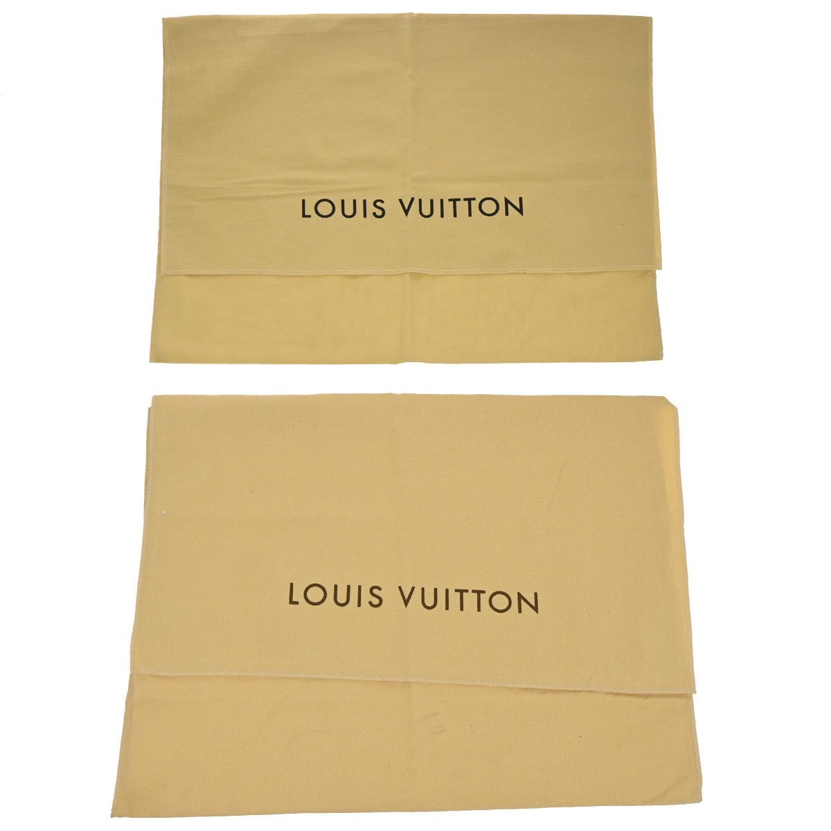LOUIS VUITTON Logo 10 Set Dust Bag Drawstring Canvas Cotton Beige Brown 09KC805