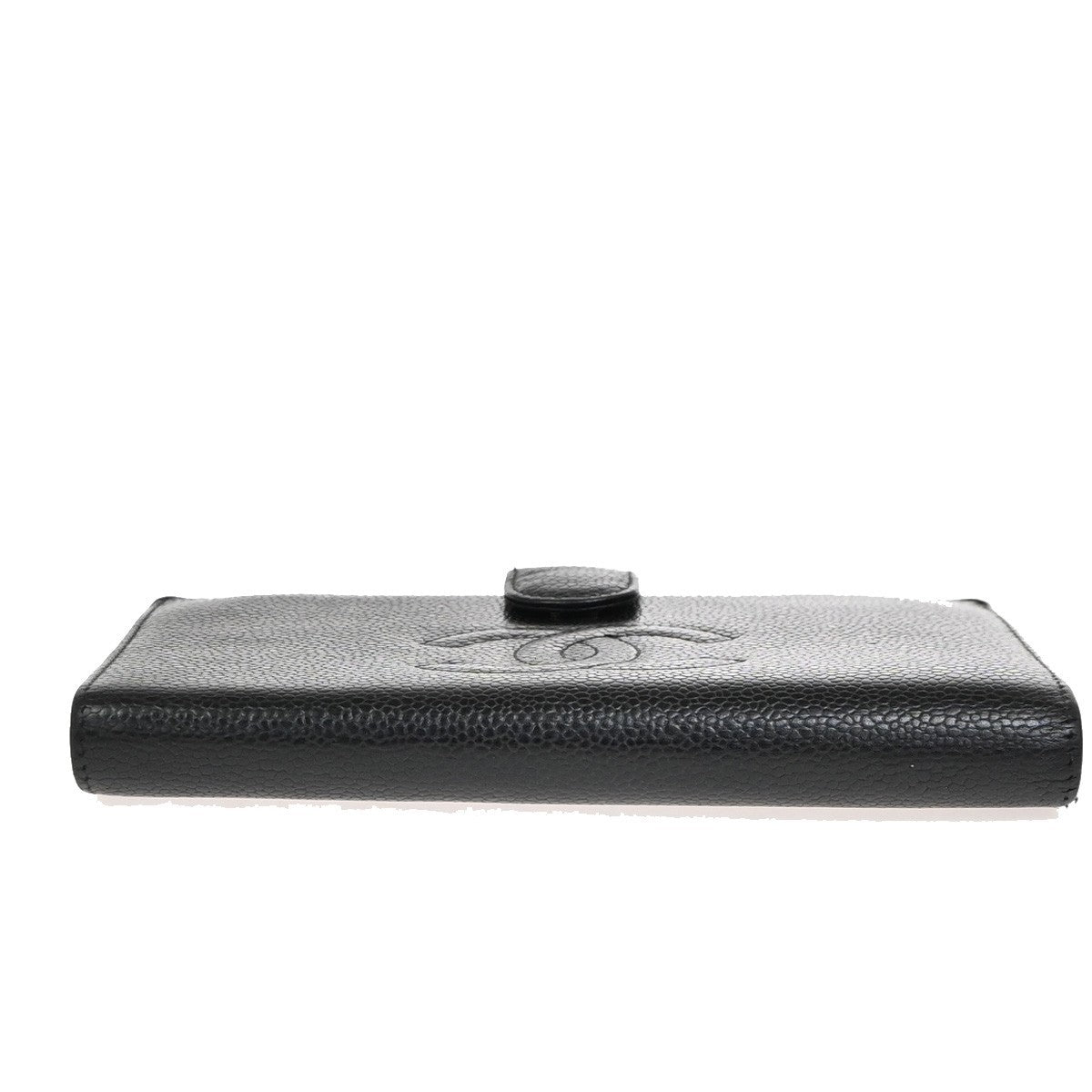 CHANEL CC Timeless Bifold Long Wallet Grained Leather Black GHW France 69KC691