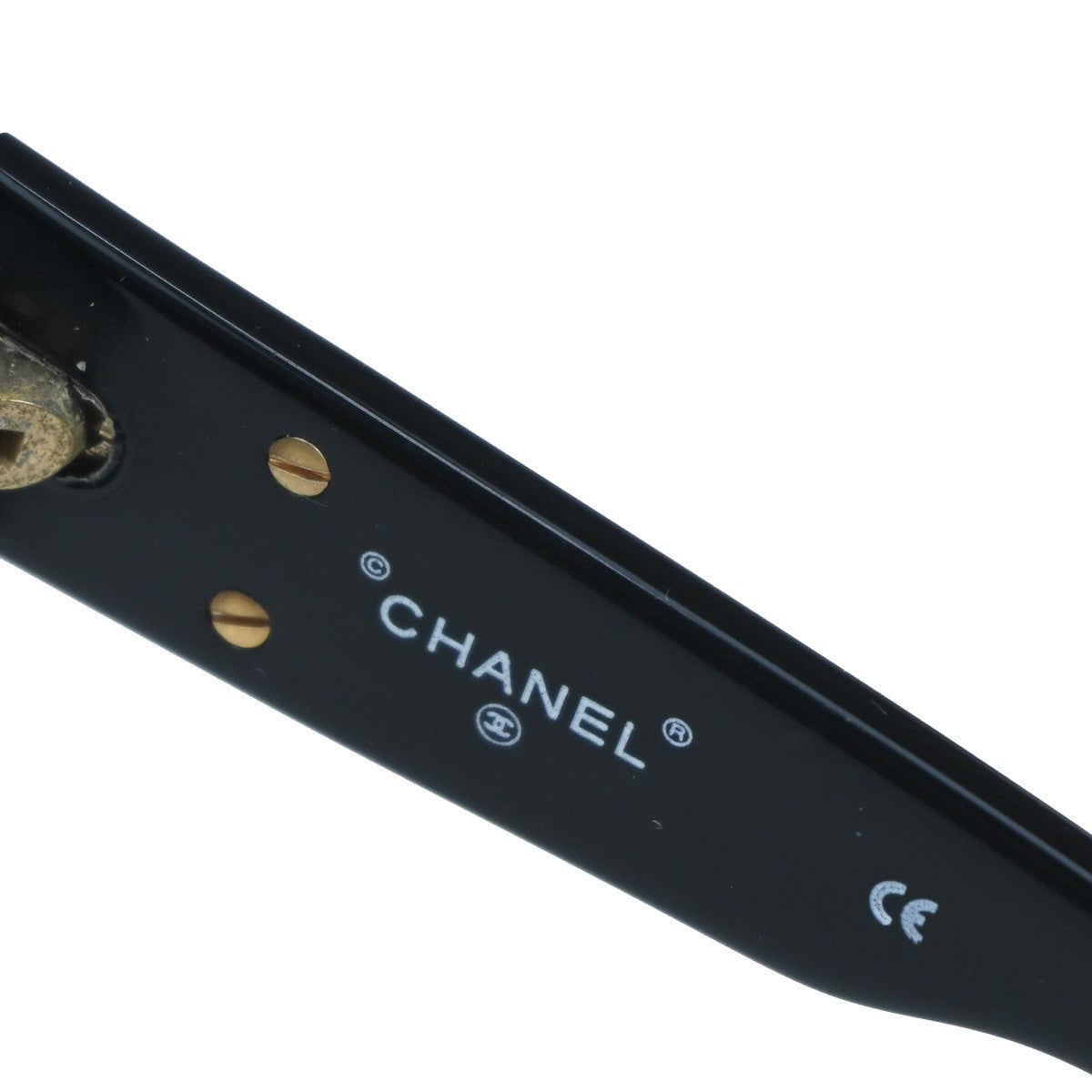 CHANEL CC Logos Sunglasses Eye Wear Plastic Black Navy 01452 63RQ046