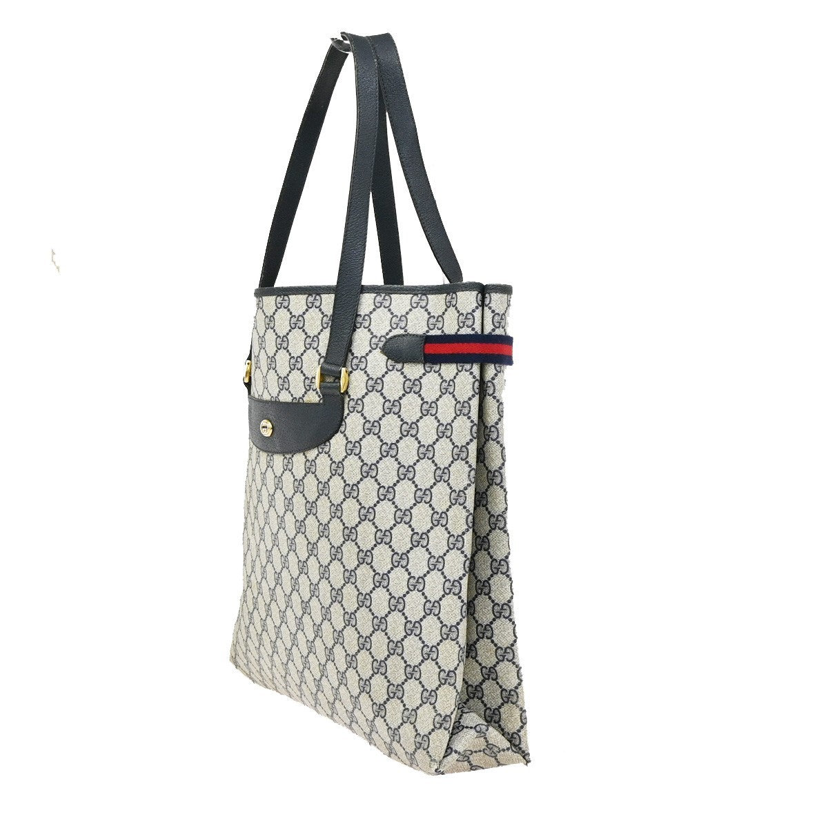 GUCCI Logo GG Pattern Sherry Shoulder Tote Bag Supreme Leather Beige 67CA996
