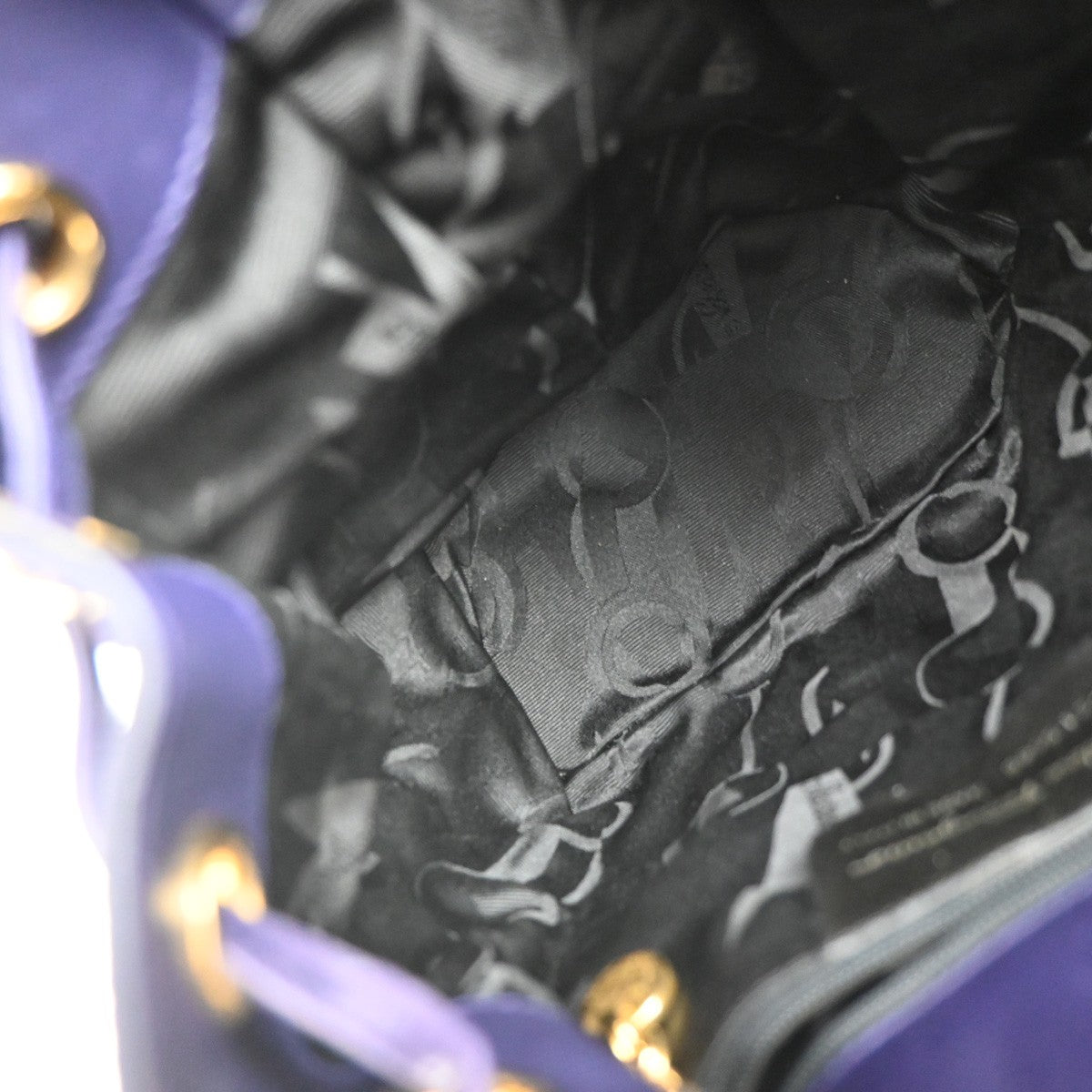 SALVATORE FERRAGAMO Vara Chain Shoulder Bag Canvas Leather Purple GHW 63YH214
