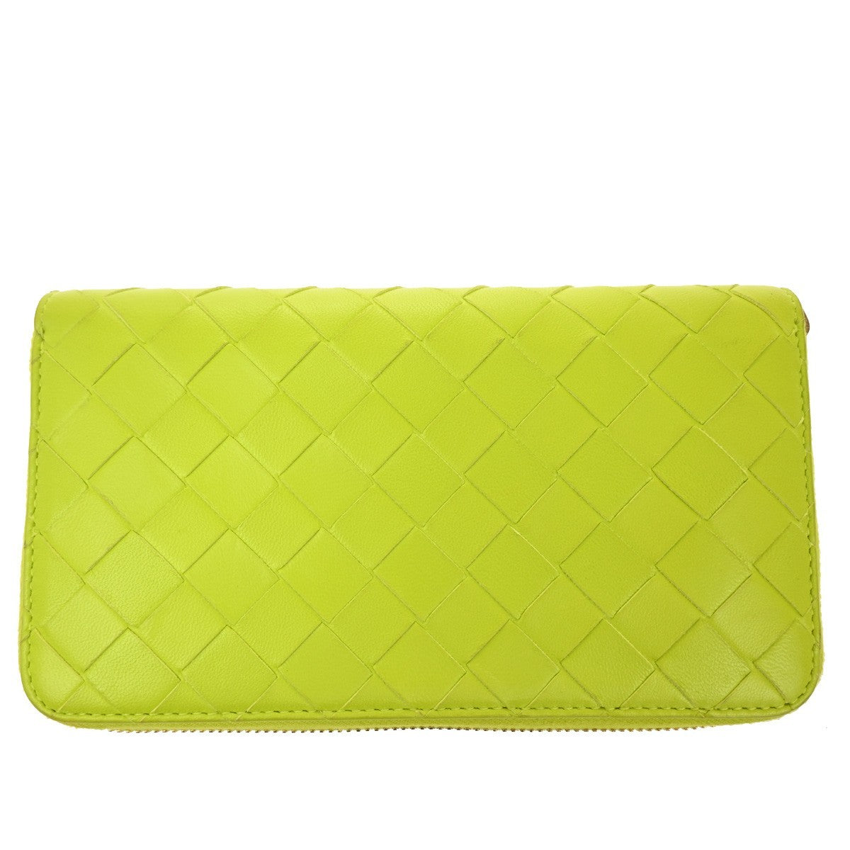 BOTTEGA VENETA Logo Intrecciato Zippy Long Wallet Leather Yellow GHW 31TA433