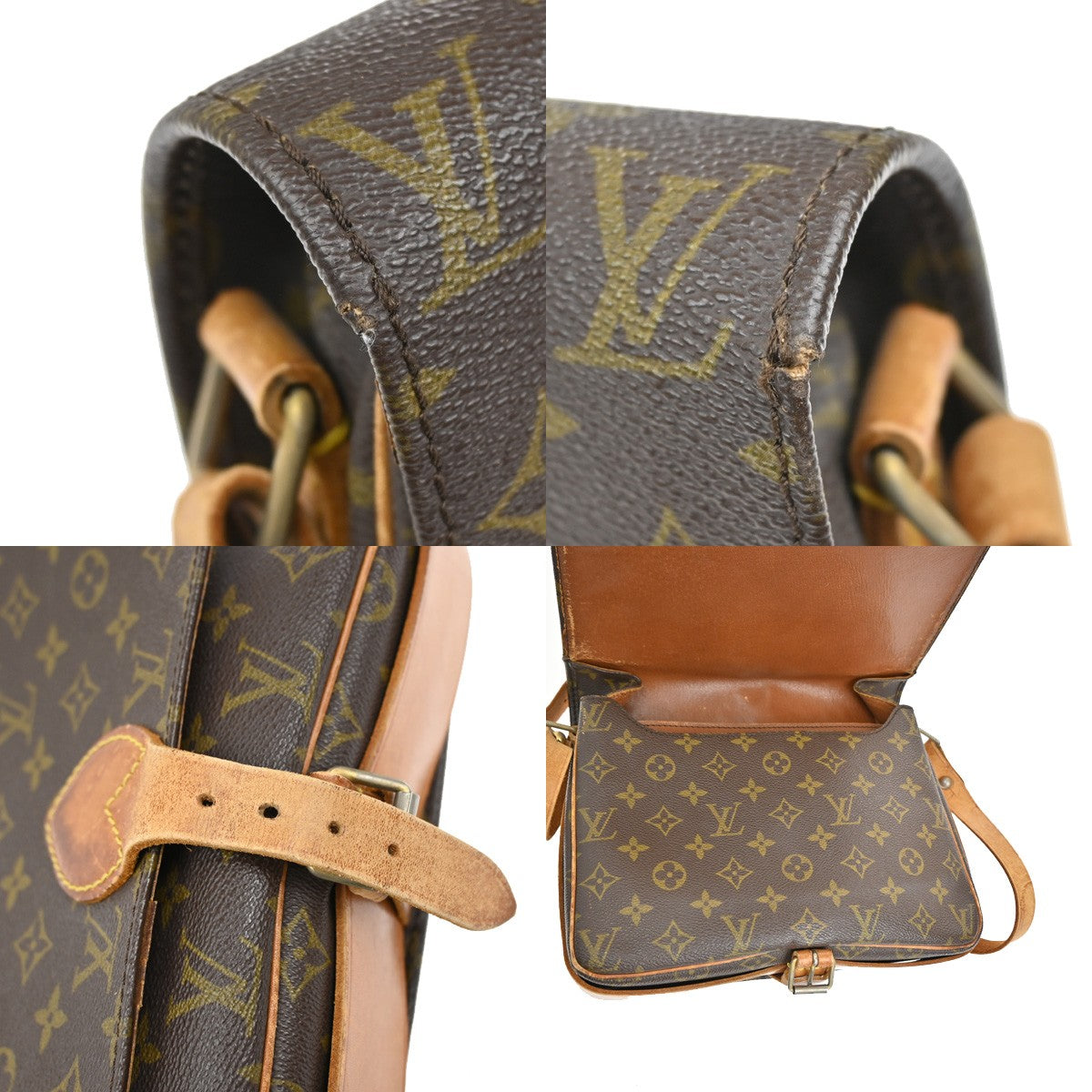 LOUIS VUITTON Cartouchiere GM Shoulder Bag Monogram Leather Brown M51252 34YH191