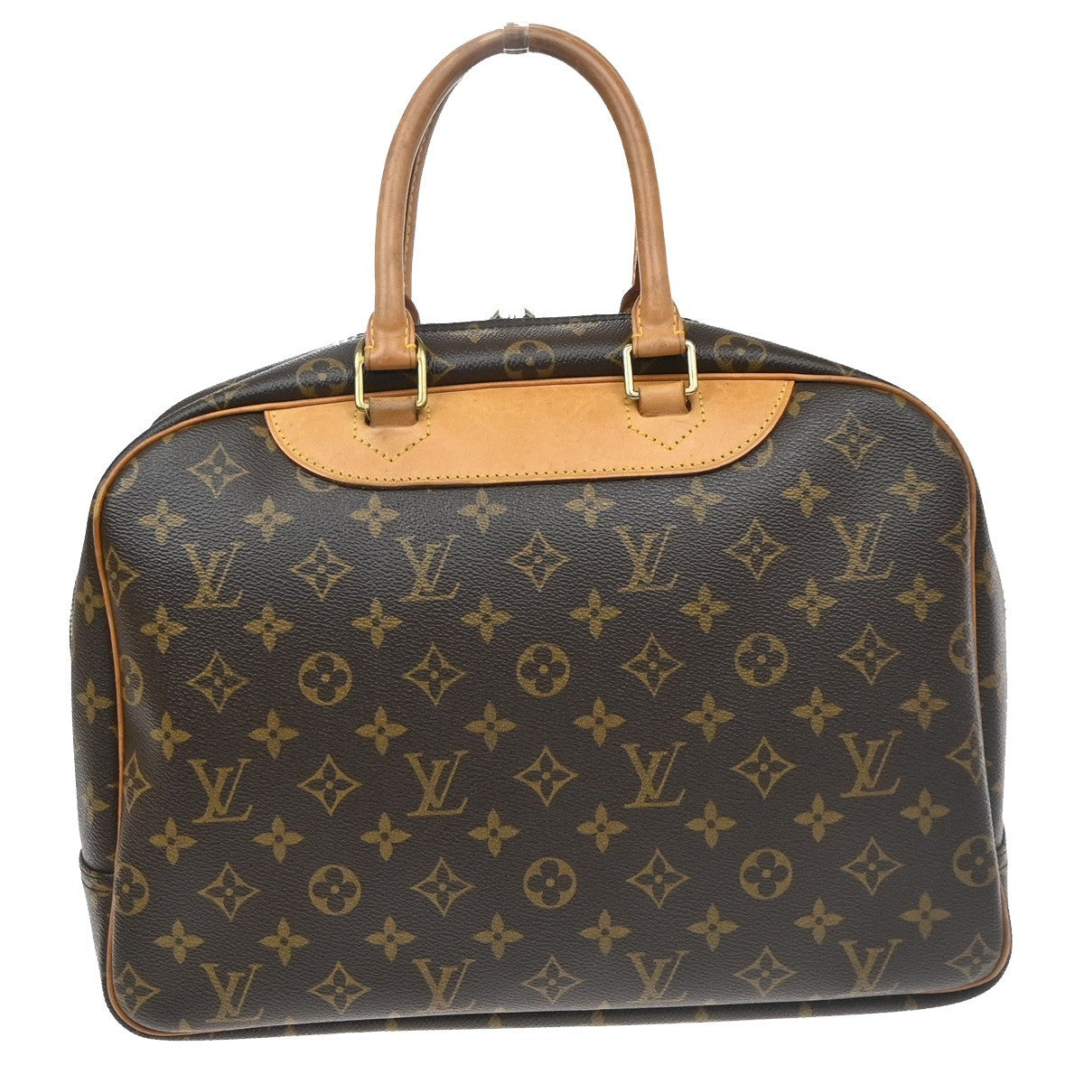 LOUIS VUITTON LV Logo Deauville Hand Bag Monogram Leather Brown M47270 70SA162