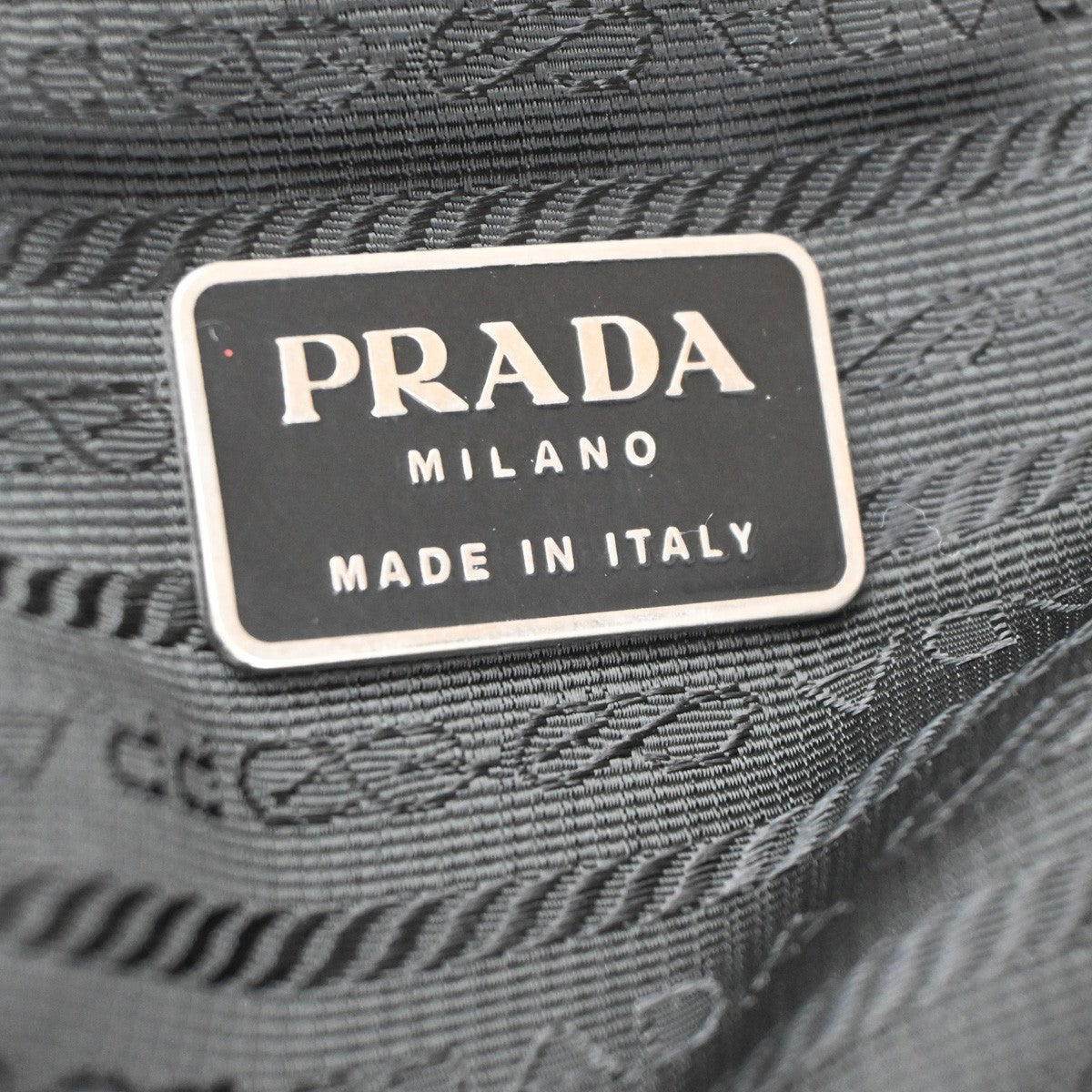 PRADA MILANO Logo Tessuto Hand Bag Nylon Leather Black SHW  61CB060