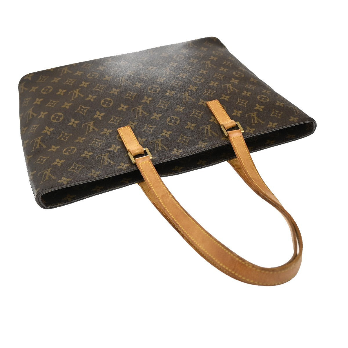 LOUIS VUITTON Logo Luco Shoulder Tote Bag Monogram Leather Brown M51155 31EE211