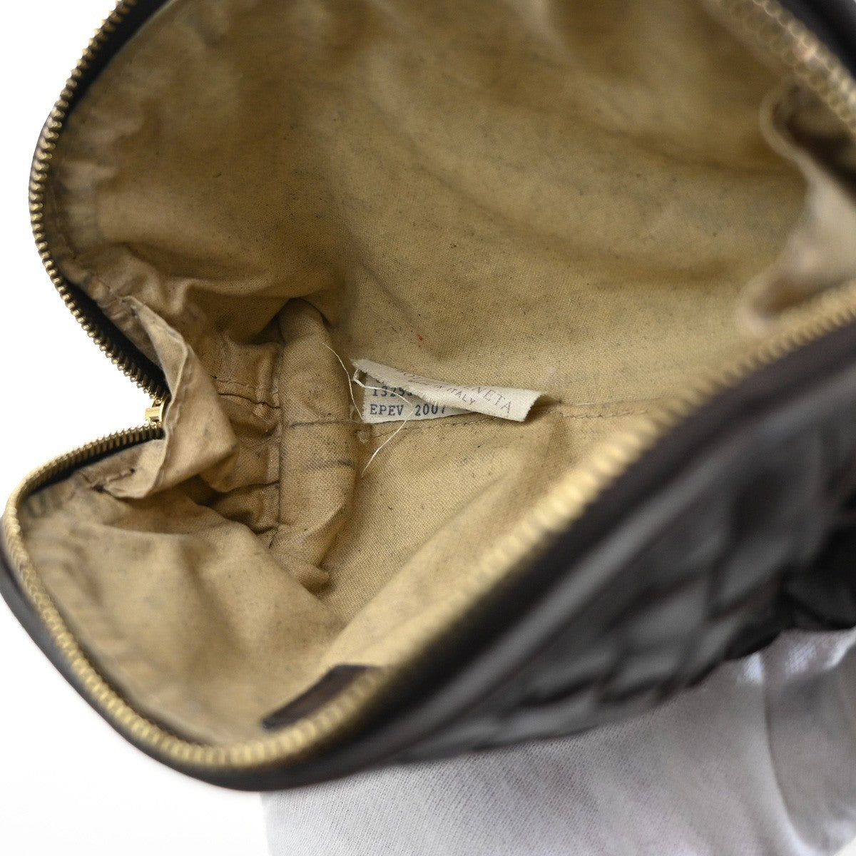BOTTEGA VENETA Intrecciato Mini Pouch Bag Leather Brown 02EG079