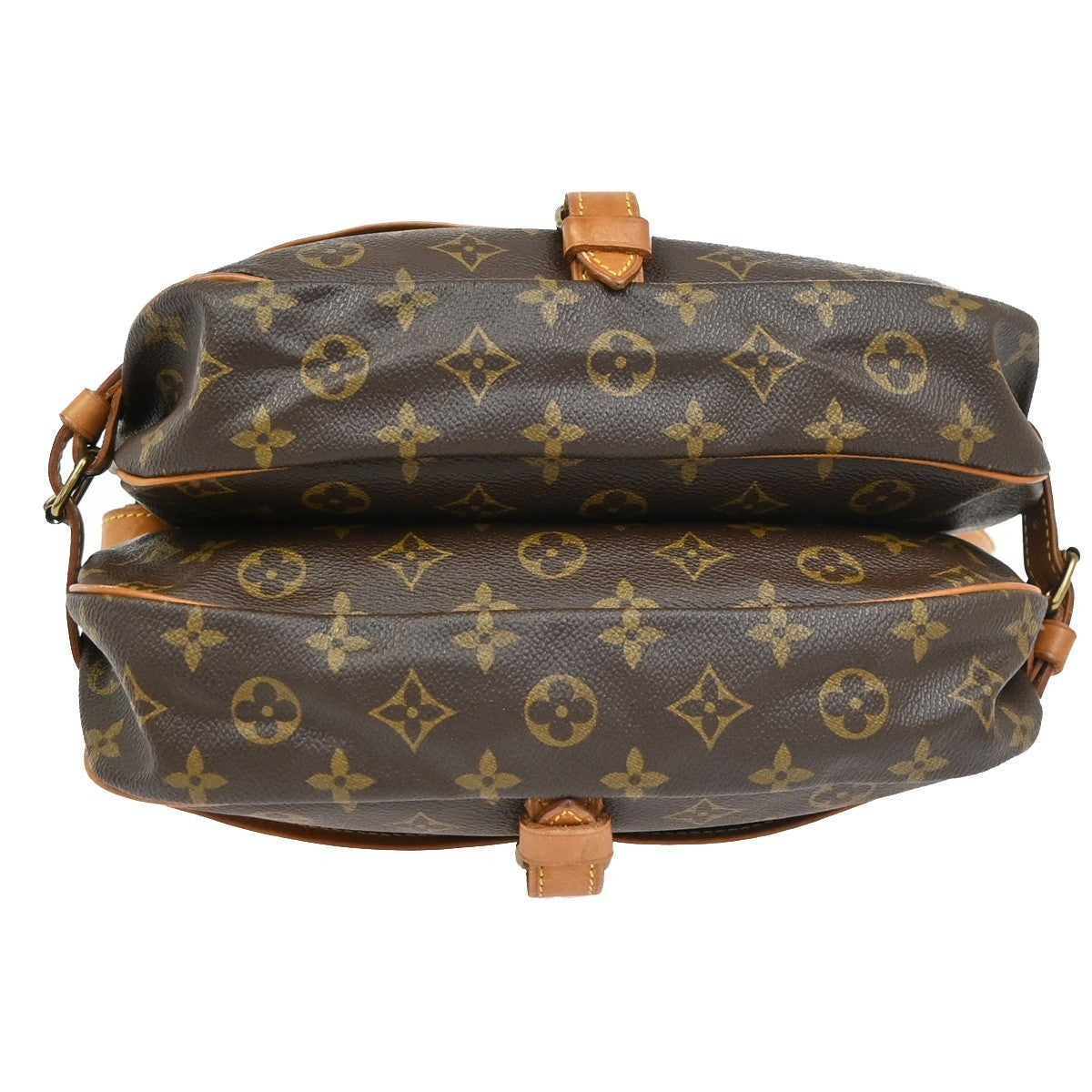 LOUIS VUITTON Logo Saumur 30 Shoulder Bag Monogram Leather Brown M42256 82YJ182