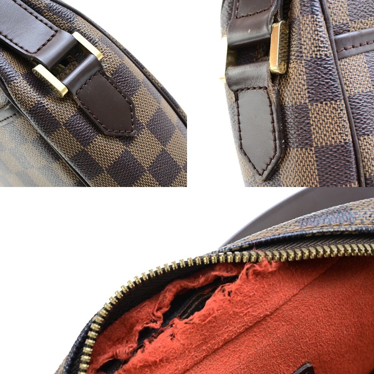 LOUIS VUITTON Ipanema GM Shoulder Bag Damier Ebene Leather Brown N51292 37EC922