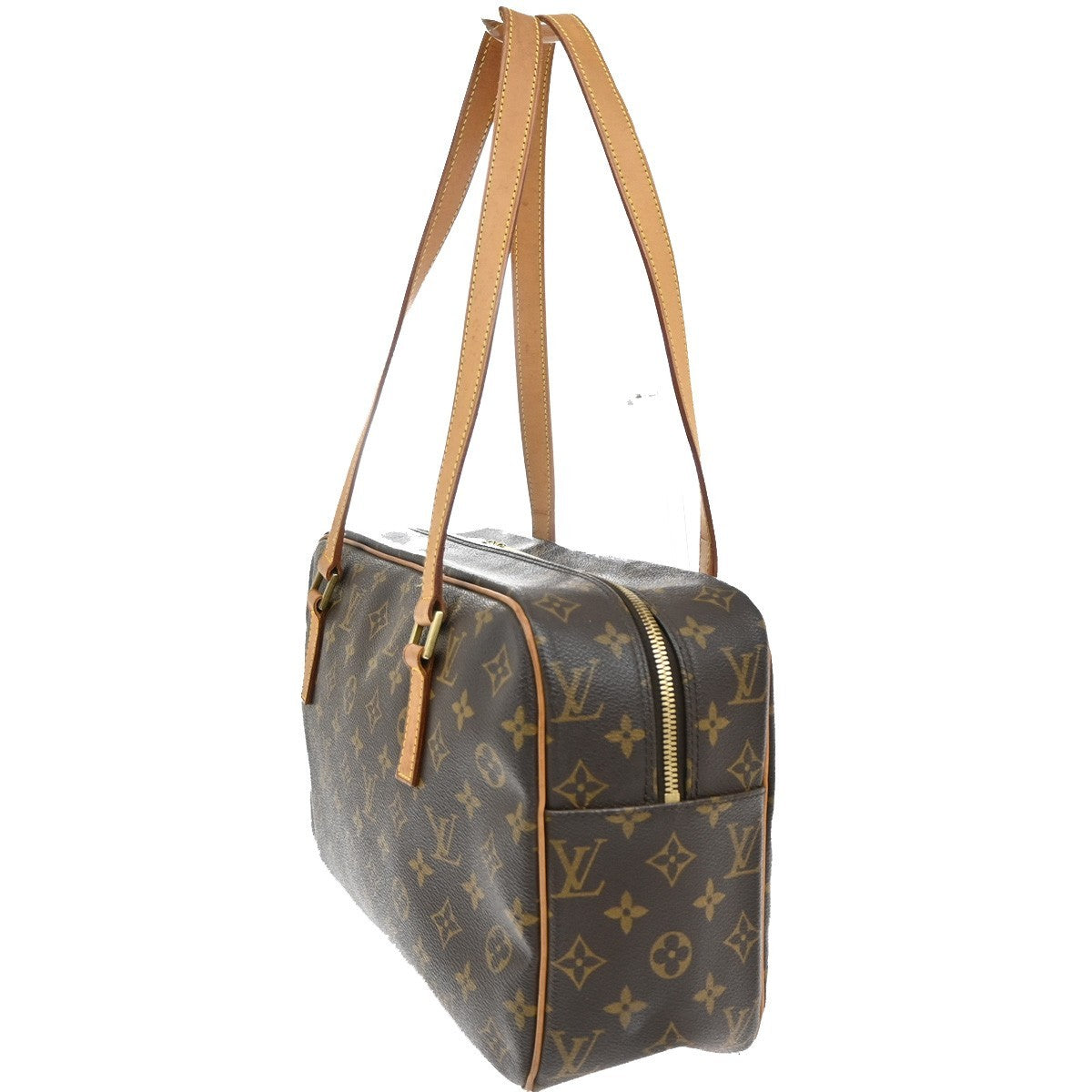 LOUIS VUITTON LV Logo Cite GM Shoulder Bag Monogram Leather Brown M51181 11AA077