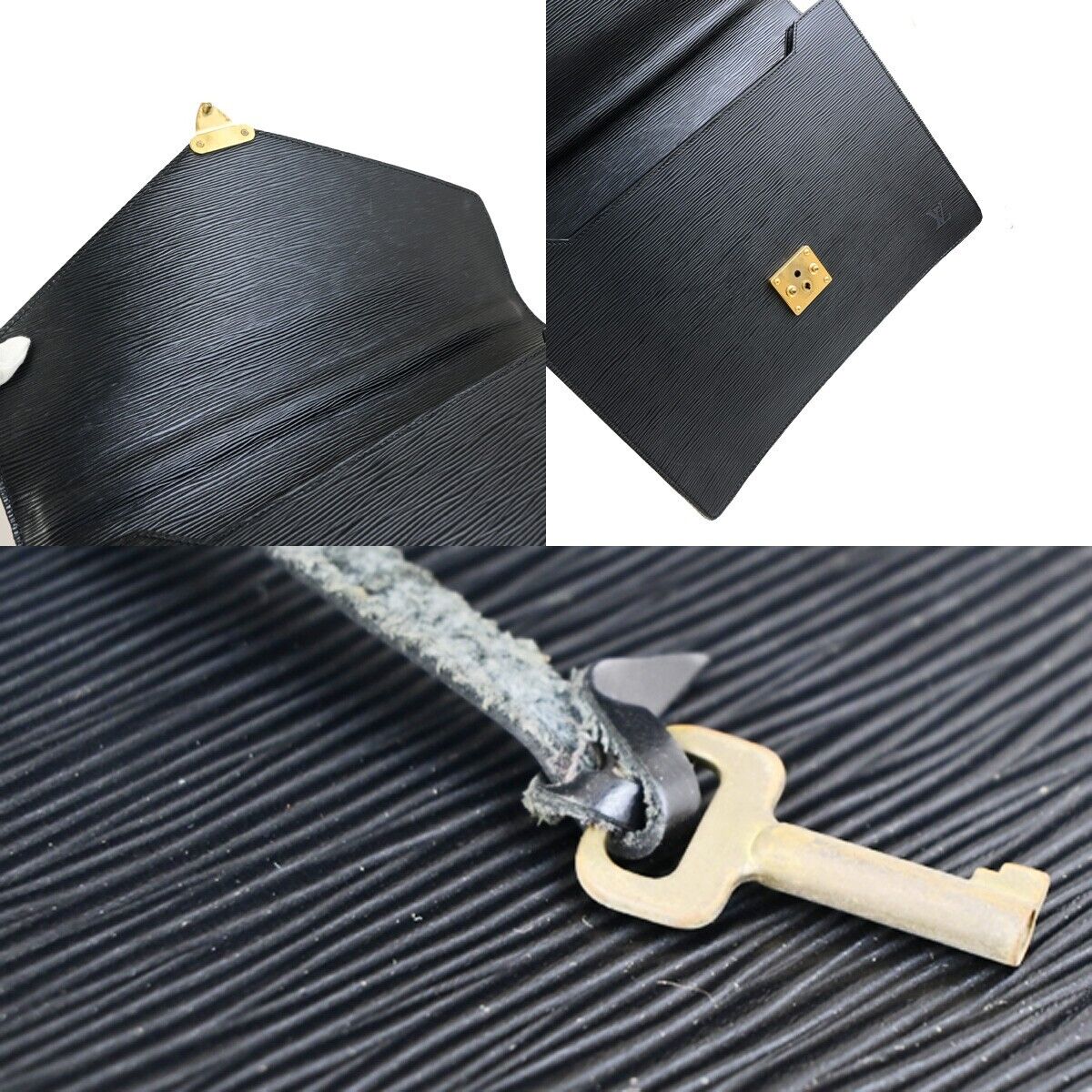 LOUIS VUITTON Serviette Conseiller Hand Bag Epi Leather Black M54422 62EC928