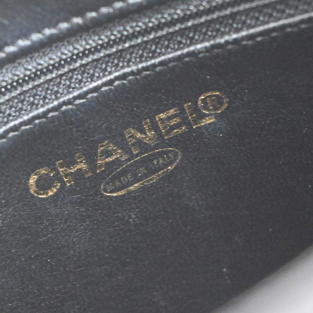 CHANEL Medallion Matelasse Shoulder Bag Grained Calfskin Leather Black 338RP060