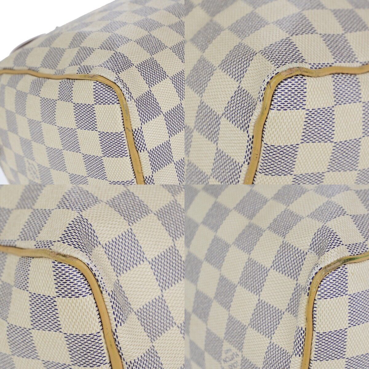 LOUIS VUITTON Speedy 25 Hand Bag Damier Azur Leather White U.S.A. N41534 13ED028