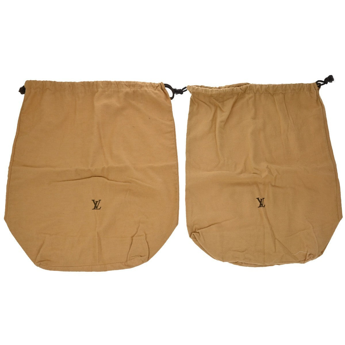 LOUIS VUITTON Logo 10 Set Dust Bag Drawstring Canvas Cotton Beige Brown 01KP237
