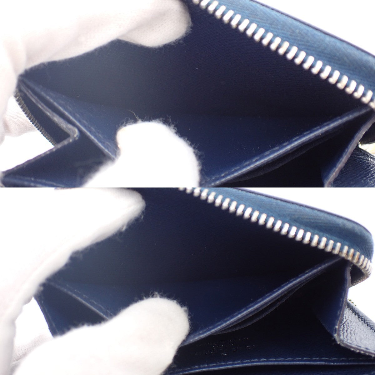 LOUIS VUITTON Zippy Coin Case Compact Wallet Epi Leather Blue M60384 67KC870