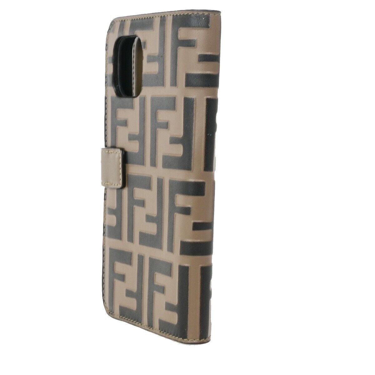 FENDI Logo Zucca Pattern Phone Case iPhone 11 Pro Leather Brown Italy 09SJ441