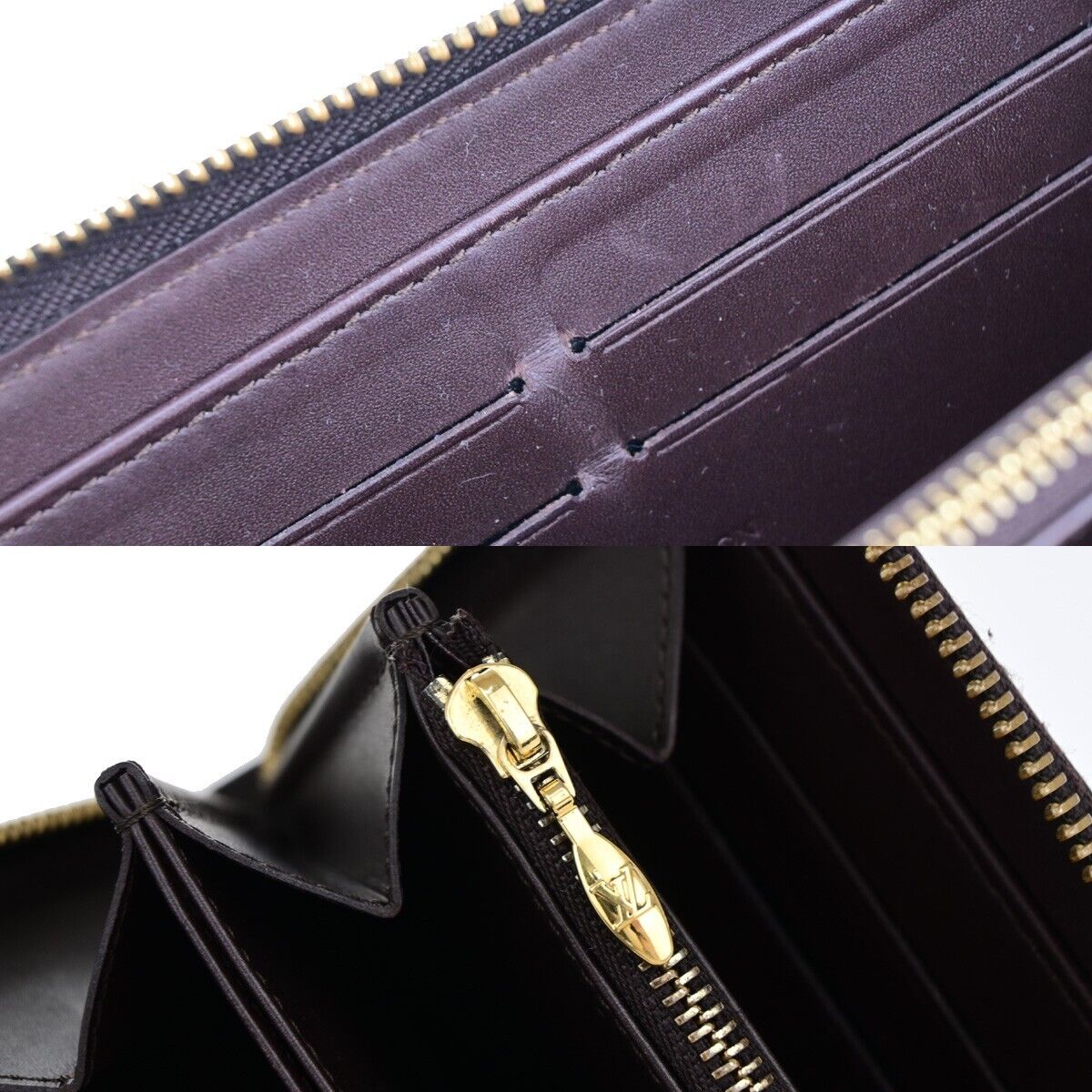 LOUIS VUITTON Zippy Long Wallet Monogram Vernis Leather Amarante M93522 36EB377