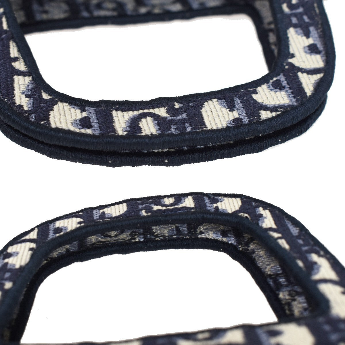 CHRISTIAN DIOR Logo OBLIQUE Mini Hand Bag Canvas Navy Blue Italy 373LC335