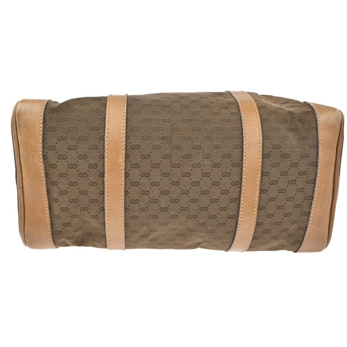 GUCCI Micro GG Pattern Hand Bag Canvas Leather Brown Beige GHW Italy 60TA467