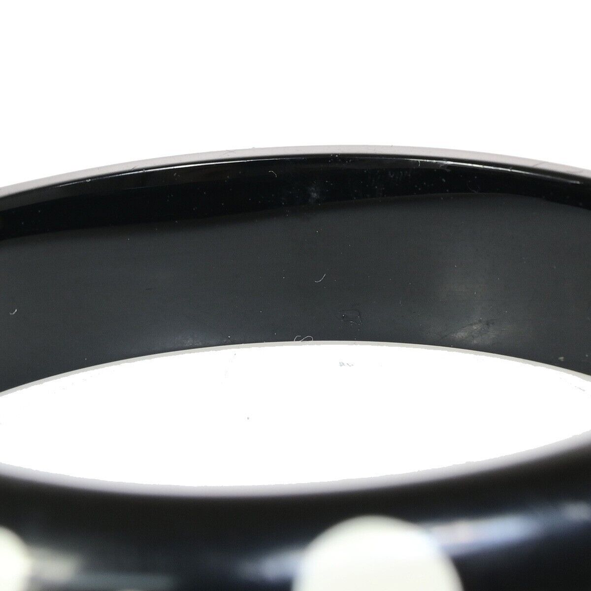 CHANEL CC Logo Dots Bangle Bracelet 05C Black France Accessory 62YF125