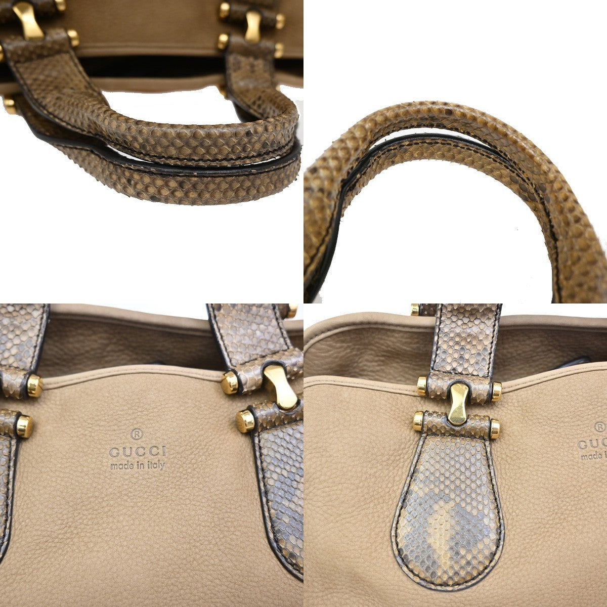 GUCCI Logo Hand Bag Suede Embossing Leather  Brown GHW Italy 86KP039