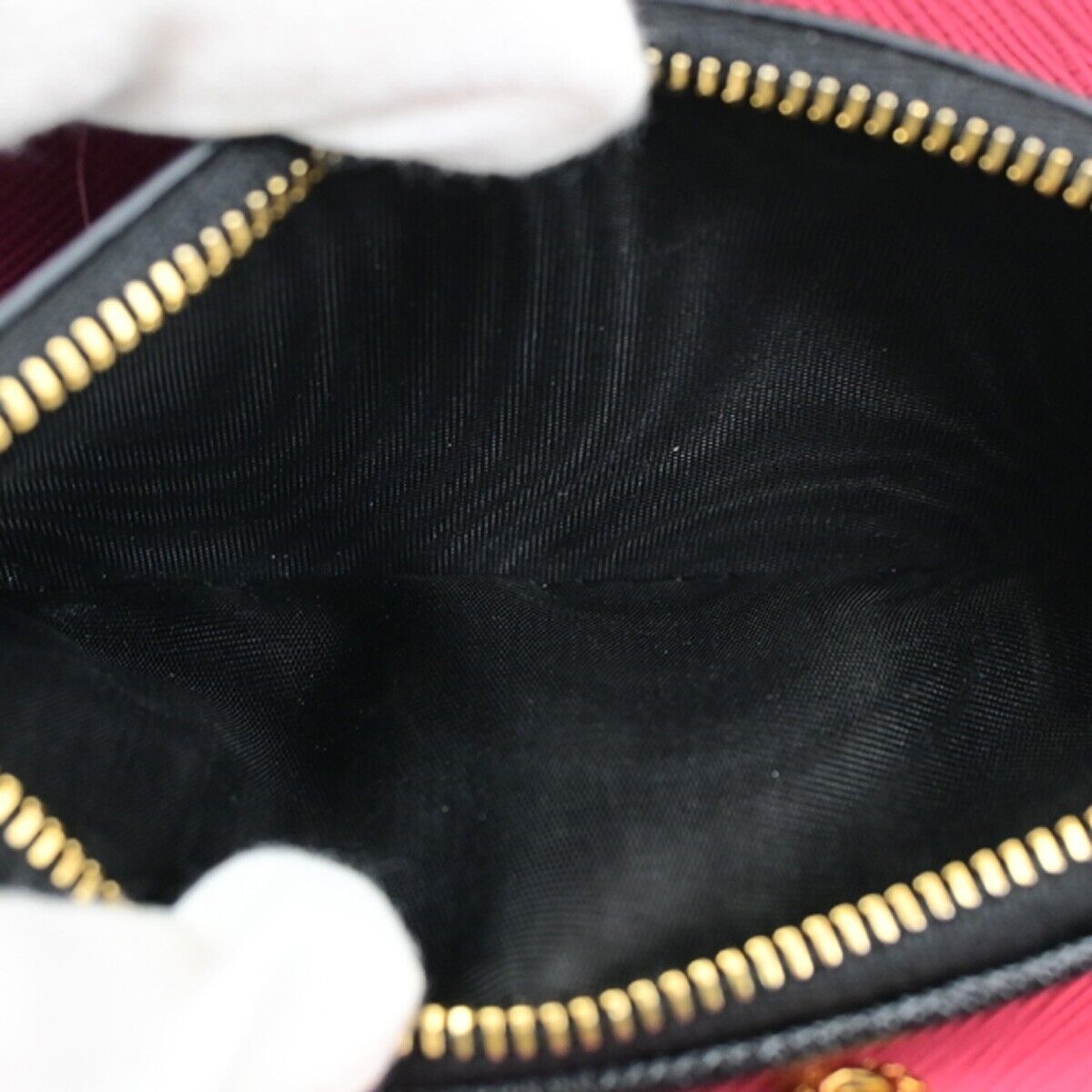 PRADA MILANO Bifold Long Wallet Saffiano Multicolor Leather Black Gold 35RK903