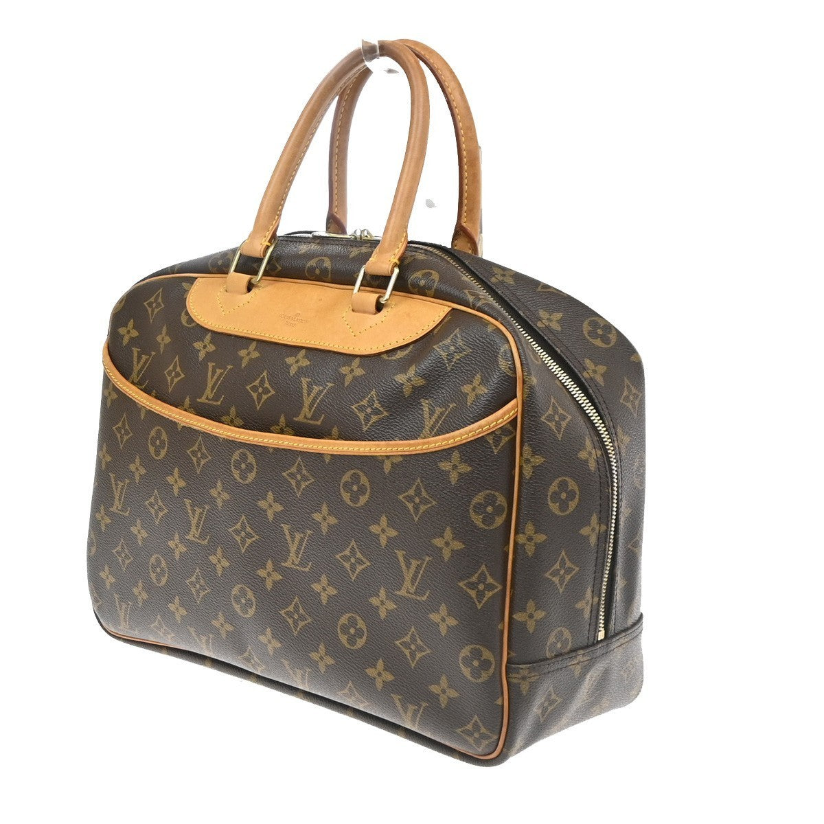 LOUIS VUITTON LV Logo Deauville Hand Bag Monogram Leather Brown M47270 70SA162